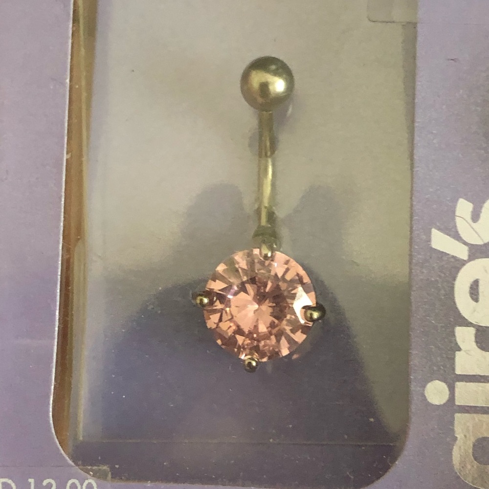 🌼PINK ICE 14 Gauge BELLYBUTTON NWT 3 carats S steel